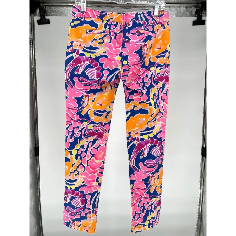 Lilly Pulitzer Lobster Print Skinny Pants Size 2 colorful incognito preppy‎ boho - Picture 14 of 16